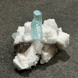 Aquamarine with Albite and Smoky Quartz