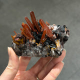 Red Quartz with Hematite Roses