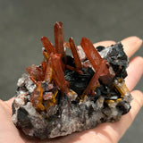 Red Quartz with Hematite Roses