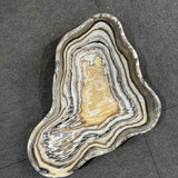 Onyx Bowl - Grey and Gold Multi Stripe