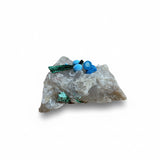 Shattuckite and Malachite on Quartz