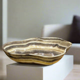 Onyx Bowl - Brown and Yellow Striped