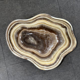 Onyx Bowl - Brown and Yellow Striped