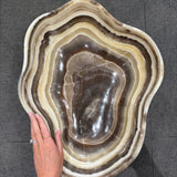 Onyx Bowl - Brown and Yellow Striped
