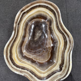 Onyx Bowl - Brown and Yellow Striped