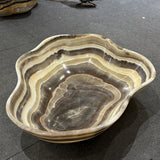 Onyx Bowl - Brown and Yellow Striped