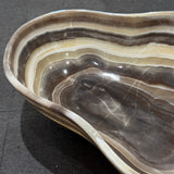 Onyx Bowl - Brown and Yellow Striped
