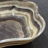 Onyx Bowl - Brown and Yellow Striped