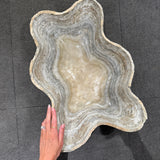 Onyx Bowl - Grey and Tan Striped