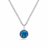 Anatoli - London Blue Topaz Necklace in Sterling Silver