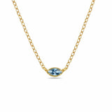 Anatoli - Petite East-West Aquamarine Necklace in Gold