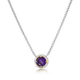 Anatoli - Round Amethyst Necklace with 18k Gold Vermeil